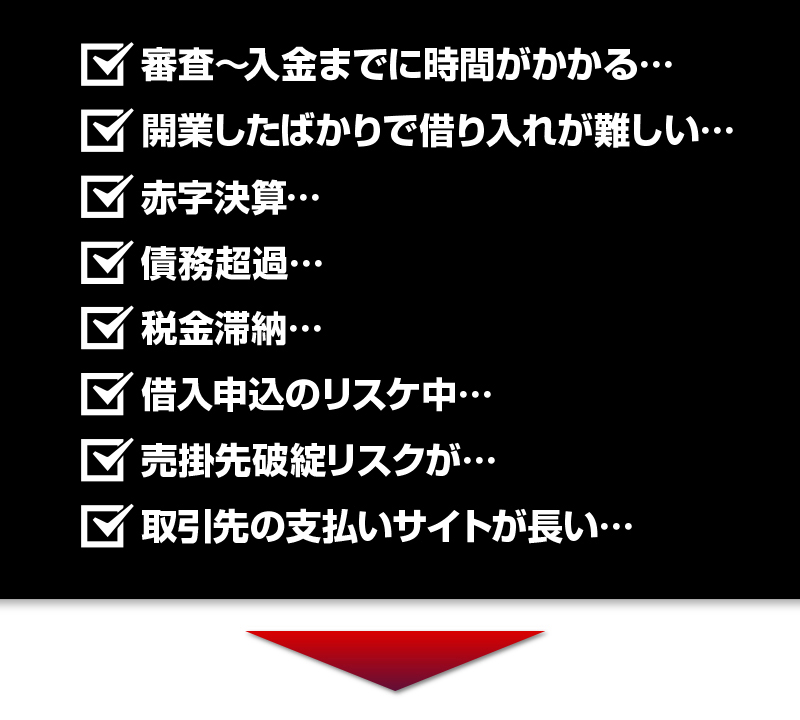 資金について、こんなお悩みございませんか？